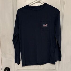 Vineyard Vines Boys Long Sleeve Tee in Navy
